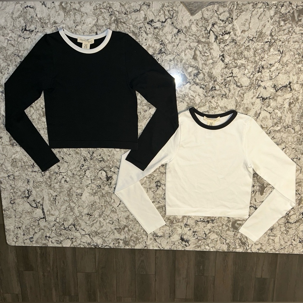Happily Grey Shirts Black & White long sleeve Shirts